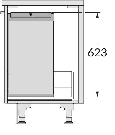 Hailo Abfallsammler 3273101 | Einsatz Wertstoffbox 53 Liter | Schwingdeckel Mülleimer | Kunststoff S