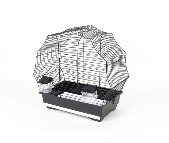 Vogelkäfig, Vogelheim, Vogelbauer, schwarz, 48 x 25,5 x 47 cm
