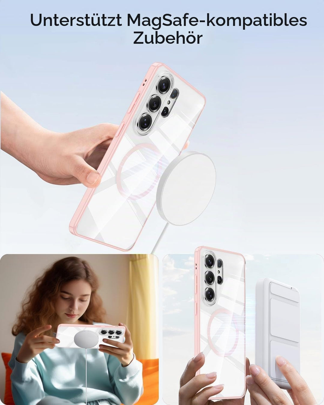 Miimall Ultradünn Handyhülle Kompatibel mit Samsung Galaxy S26 Ultra Hülle Transparent Mag-Safe, PC+