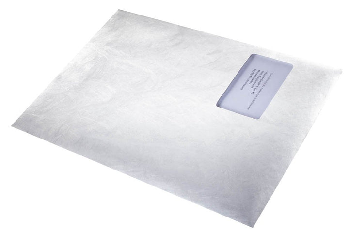Tyvek 00011796 Versandtasche C4 (229x324 mm), weiss, mit Fenster, haftklebend, 100 Stück C4 (229x324