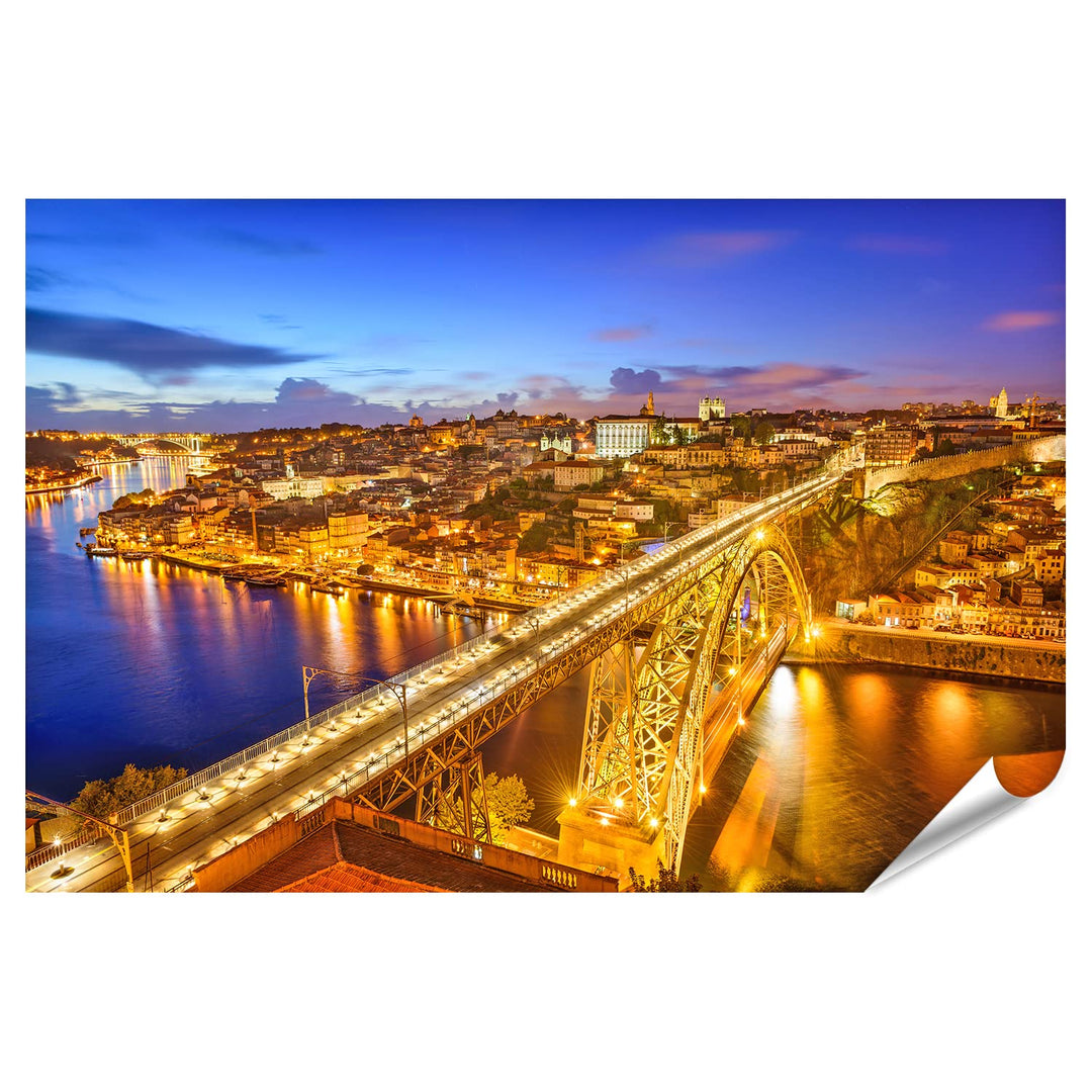 islandburner XXL Bild Poster Porto Portugal Skyline Über Demfluss Douro Premium Bilder Fotodruck Pos