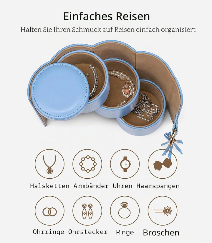 Vlando Weihnachtsgeschenke für Mutter, Frauen, Ehefrau – Reise-Schmuck-Oragnizer, 3-lagige Schmuck-A