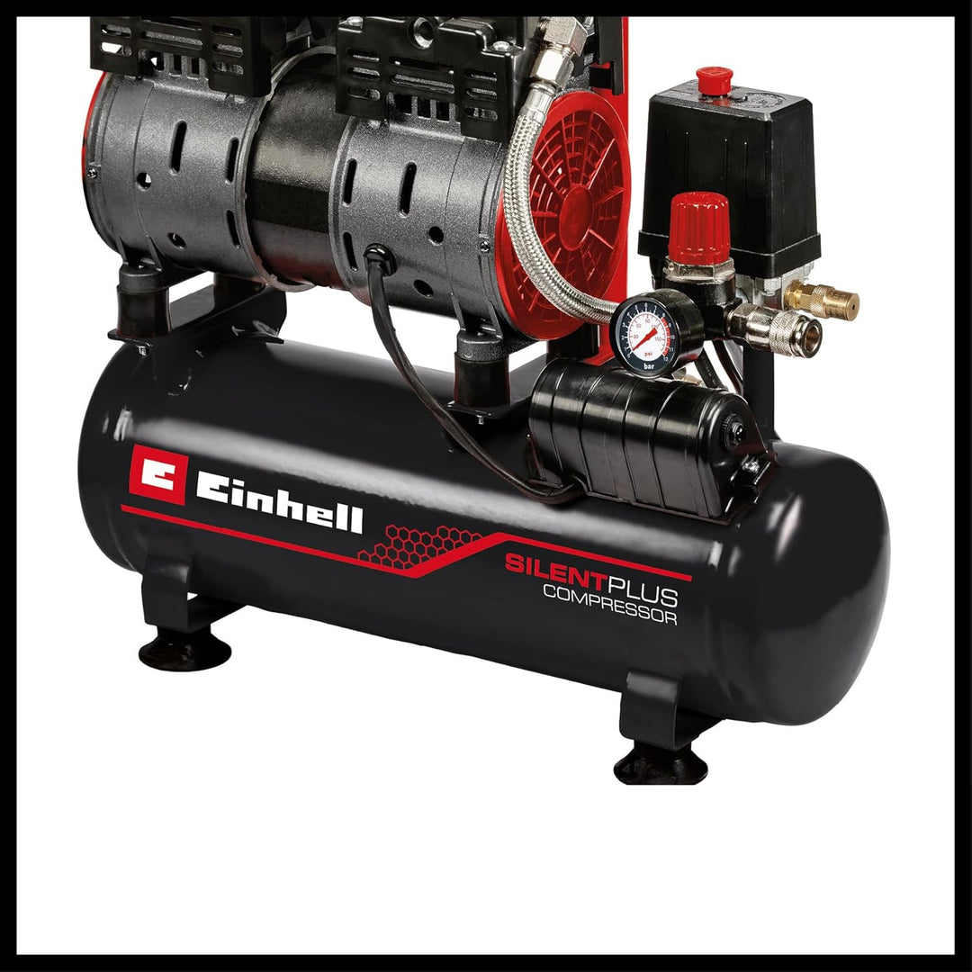 Einhell Kompressor TE-AC 6 Silent (550 W, max. 8 bar, 110 L/min Ansaugleistung, öl- und servicefreie