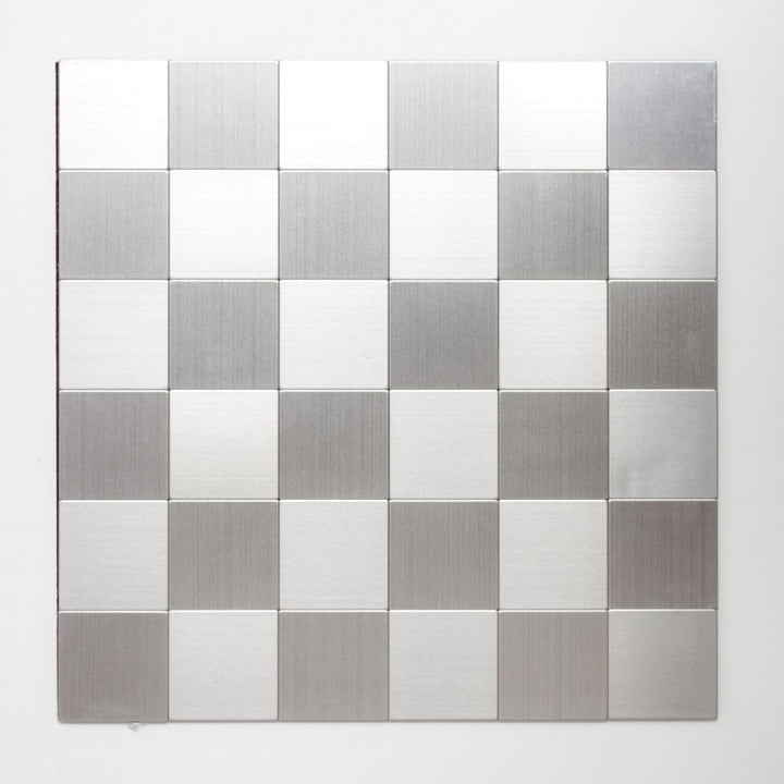Mosaik Fliese selbstklebend Aluminium silber metall metall für WAND KÜCHE FLIESENSPIEGEL THEKENVERKL