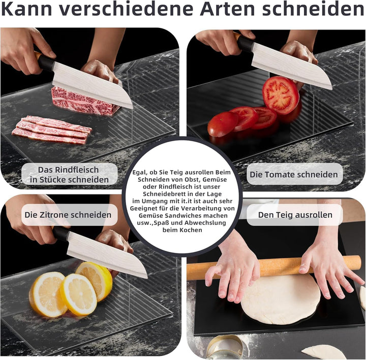 Schneidebrett aus Acryl, Schneidebrett Glas Küchenbrett Durchsichtig, Küchenschneidebrett Arbeitspla