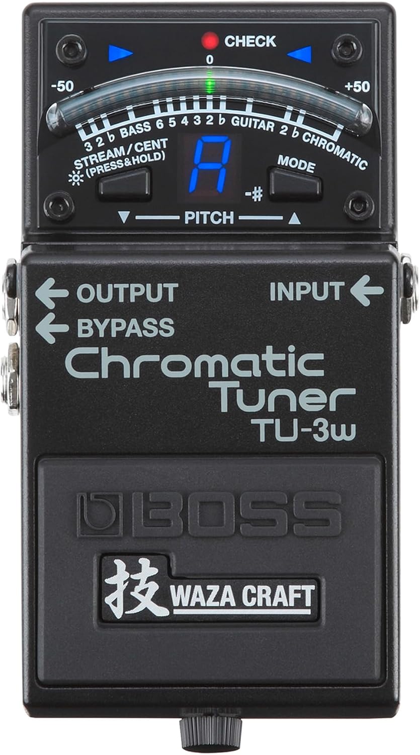 BOSS WAZA Craft chromatisches Tuner-Pedal (TU-3W), Stompbox Tuner auf Basis der innovativen Waza-Han