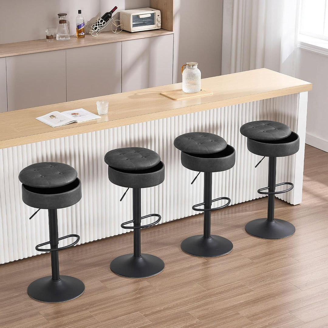 WOLTU Barhocker 2er Set, Sitzhocker mit Stauraum, Hocker höhenverstellbar 360° drehbar, Drehhocker f