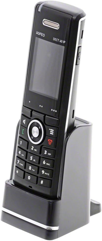 Agfeo DECT 60 IP Schnurlose Digitaltelefone (5,1 cm (2 Zoll) Display, Freisprechenfunktion, Weckfunk