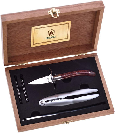 LAGUIOLE - LAGUIOLE Meeresfrüchte Utensilien Box Lot* 7 Stück Edelstahl Braun