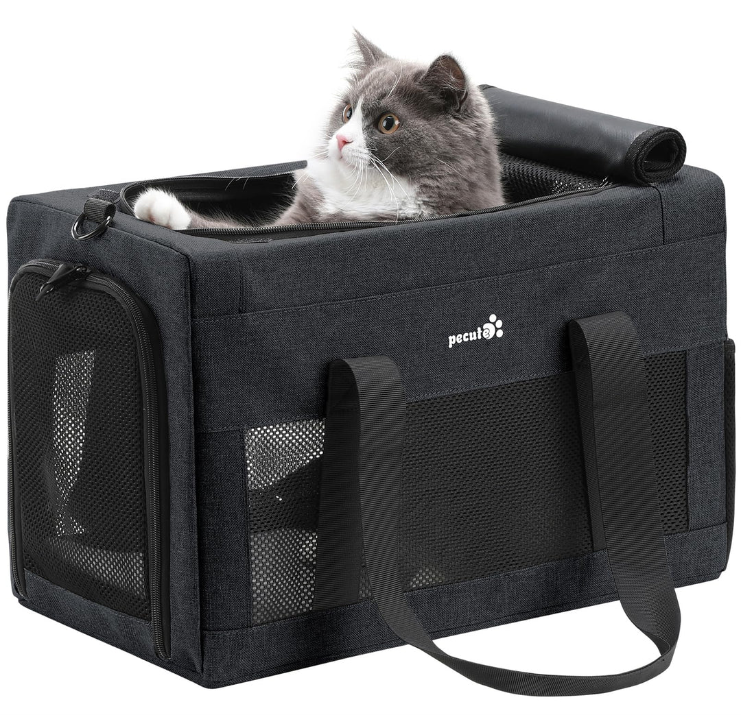 pecute Katzentasche Transporttasche Flugtasche Stabiler Halt Haustier Tragetasche, Transportbox Katz