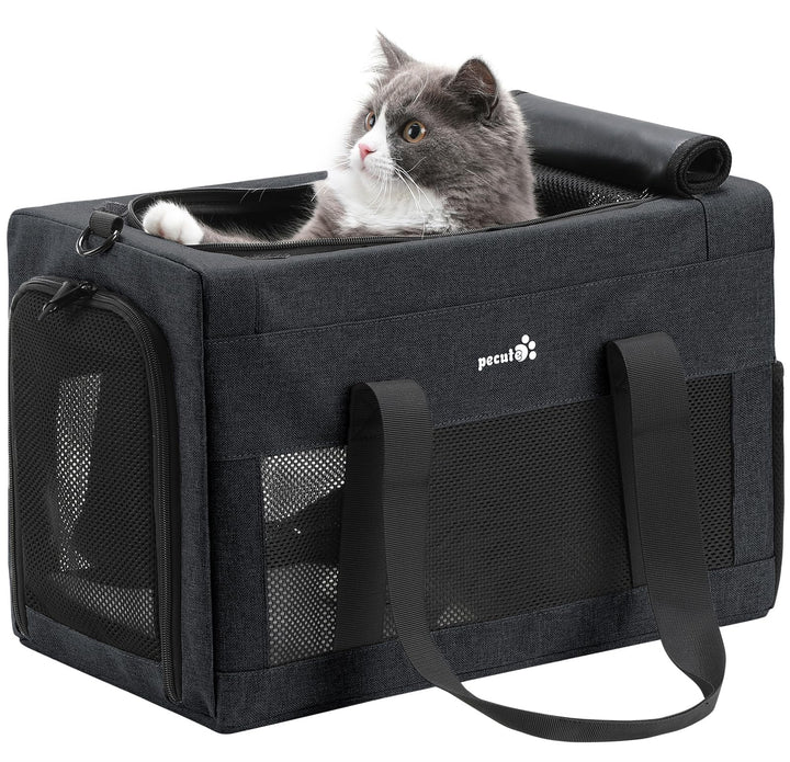 pecute Katzentasche Transporttasche Flugtasche Stabiler Halt Haustier Tragetasche, Transportbox Katz