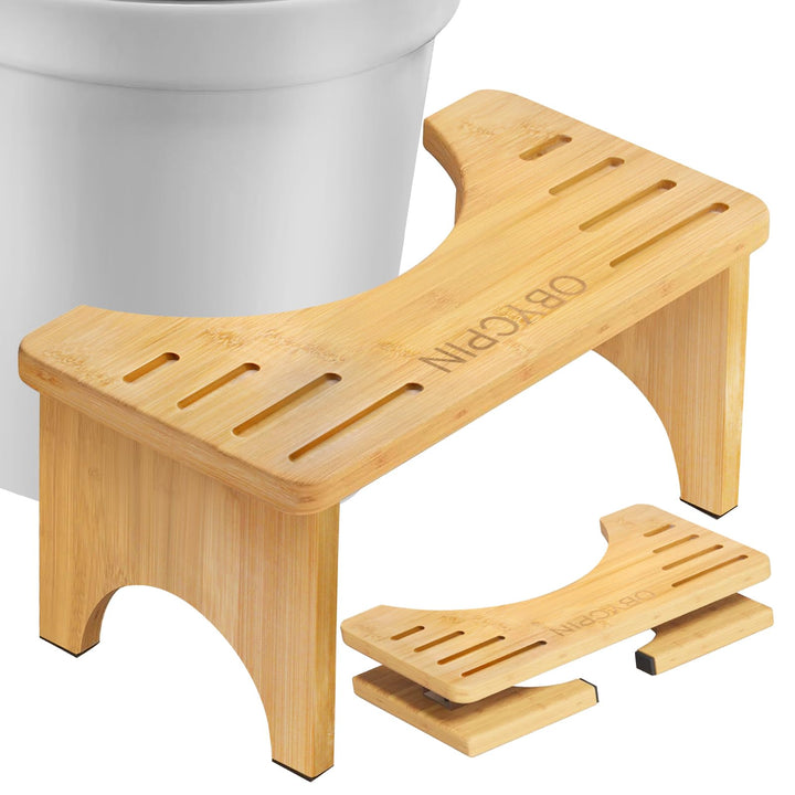 Bambus Toilettenhocker für Erwachsene, Klohocker, Ergonomischer WC-Hocker zur Förderung der Darmgesu