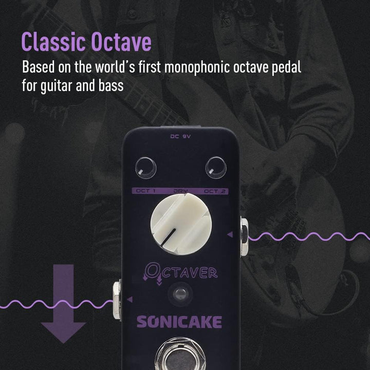 SONICAKE Octave Guitar Pedal Octave Gitarren Bass Effektpedal Analog Classic Octaver True Bypass, Oc