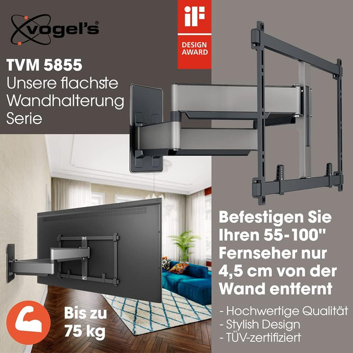 Vogel's Elite TVM 5855 Schwenkbare TV-Wandhalterung & Elite TVM 5405 Extrem Flache TV-Wandhalterung