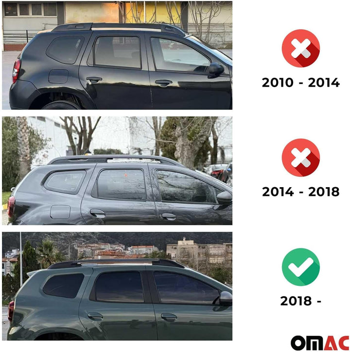 Dachträger Grundträger Auto kompatibel mit Dacia Duster 2 II 2018-2023 Alu Schwarz