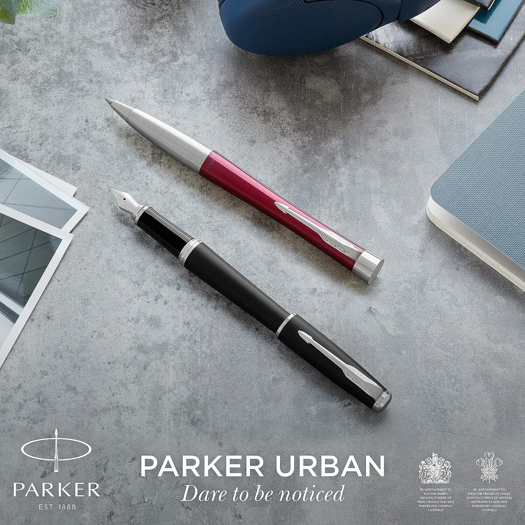 Parker Urban-Füller | Vibrant Magenta | Federstärke M | mit blauer Tinte Geschenkbox Mittelstarke Fe
