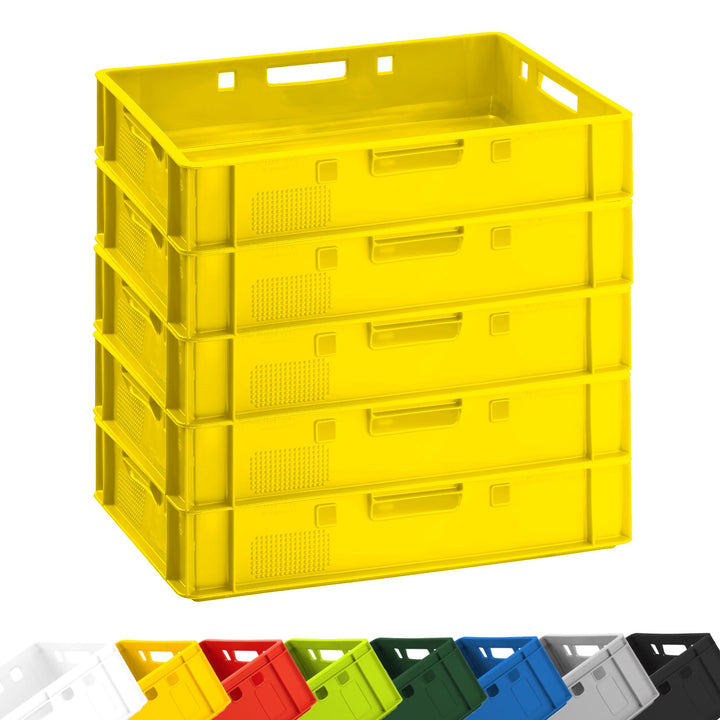 BURI Fleischerkiste E1 Lagerkiste 60x40x12,5 cm | Fleischkiste Metzgerkiste flach | extrem vielseiti