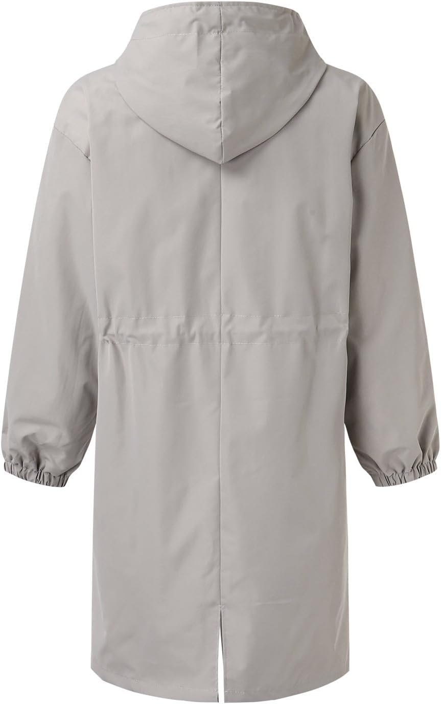 Beokeuioe Damen Trenchcoat Oversized Mantel Lang Umlegekragen Windjacke Einfarbig Damenmantel Überga