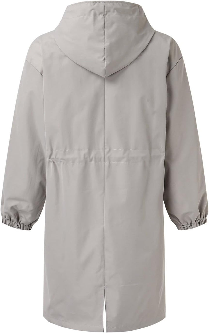 Beokeuioe Damen Trenchcoat Oversized Mantel Lang Umlegekragen Windjacke Einfarbig Damenmantel Überga
