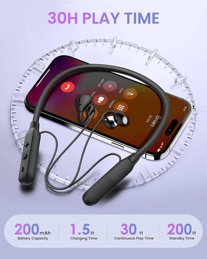 LAMA Open-Ear-Clip Kopfhörer, Kabellose Bluetooth 6.0 Kopfhörer Clip On Earbuds, Ohrhörer Clip-On-Oh