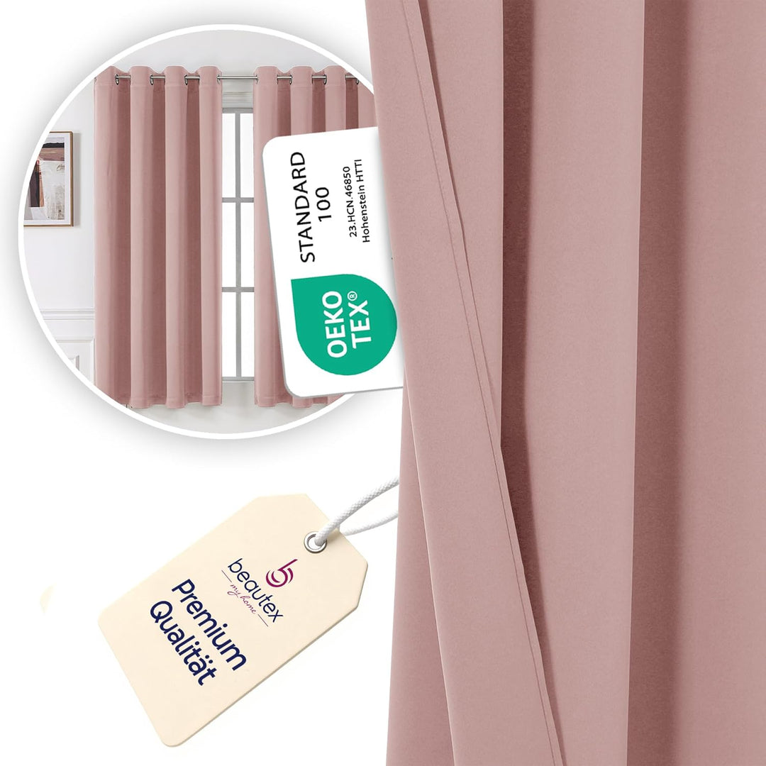 BEAUTEX Verdunkelungsgardine mit Ösen, Blackout Ösenschal Blickdicht abdunkelnd, Grösse und Farbe wä