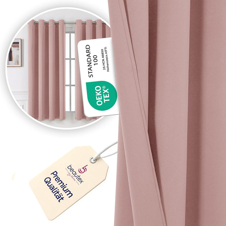BEAUTEX Verdunkelungsgardine mit Ösen, Blackout Ösenschal Blickdicht abdunkelnd, Grösse und Farbe wä