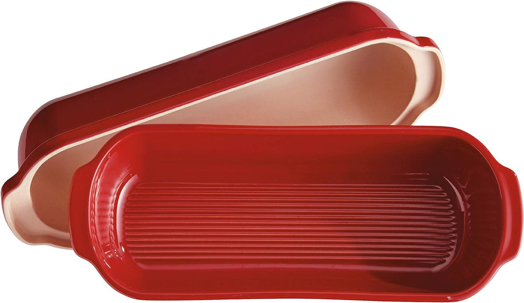 Emile Henry 349503 - Rustikale Brotform aus Keramik, Rot (Grand Cru), 39 x 16,5 x 15 cm Grand Cru Si