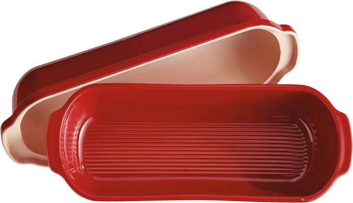 Emile Henry 349503 - Rustikale Brotform aus Keramik, Rot (Grand Cru), 39 x 16,5 x 15 cm Grand Cru Si