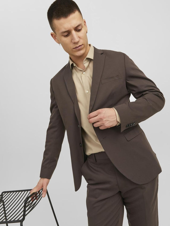 JACK & JONES Male Einreihiger Blazer JPRFRANCO Super Slim Fit Blazer 48 Braun, 48 Braun
