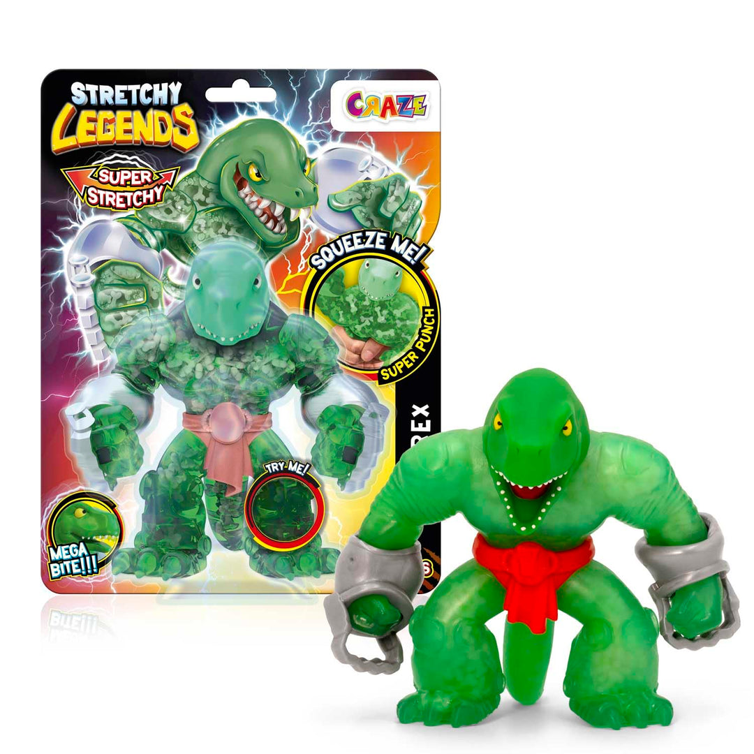 Stretchy Legends Megarex - Elastische Actionfiguren für Kinder, Dehnbare Superhelden Figuren zu Samm