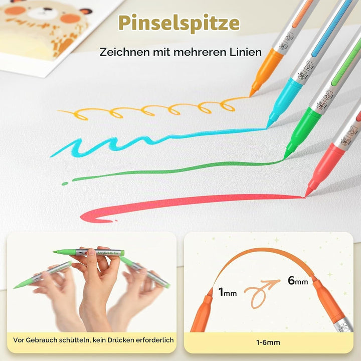 High-Capacity Creative Paint-like Acryl Marker, Acryl Paint Marker Pinsel Tip 36 Farben Acrylstifte