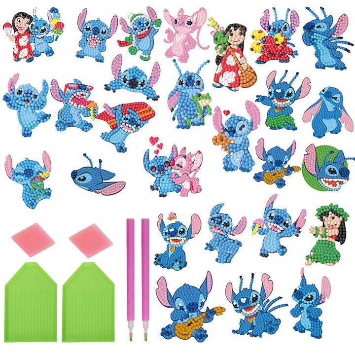 COQOYO Diamond Painting Kinder Sticker Set, 27pcs 5D Diamantmalerei Bilder, Cartoon Mini Diamant Mos
