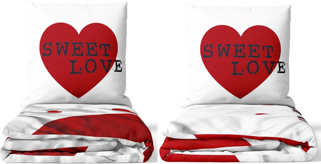Leonado Vicenti Bettwäsche Microfaser Partner 135x200 4teilig Herz Mr&Mrs Bärchen Schlafzimmer Pärch