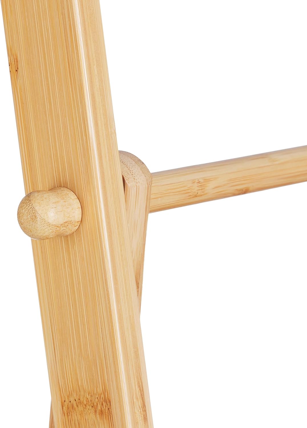 Relaxdays Handtuchständer Bambus, 3 Stangen, 2 Ablagen, HBT: 153 x 53,5 x 30 cm, freistehend, Duscht