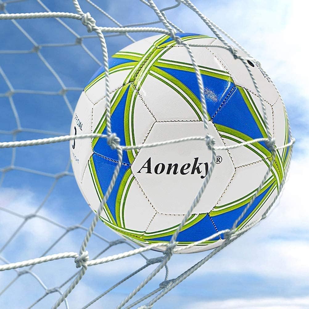 Aoneky Fussballnetz 7,3x2,4M /5,5x2,1M/3,6x1,8M/ 3x2M/ 2,4x1,8m/1,8x1,2M, 3mm/2.5mm/2mm PE Tornetze,