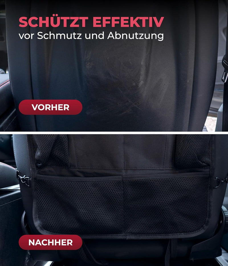 HerzensKind Rückenlehnenschutz und Organizer. Auto Organizer mit extra grossem 13" Tabletfach und 9