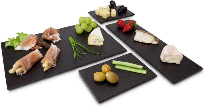 ROMINOX Geschenkartikel Schieferplatten-Set // Tapas Ardesia – 4-teilig, lasierte, unempfindliche Sc