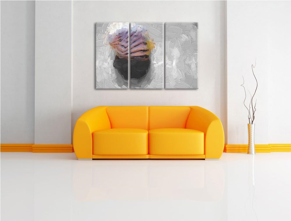 kleines gestreiftes Schneckenhaus schwarz/weiss Deluxe 3-Teiler Leinwandbild 120x80 Bild auf Leinwan