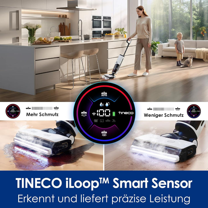 Tineco Floor ONE S7 Steam Schnurloser Dampfreiniger, Dampfmop für Verschmutzungen auf Hartböden mit