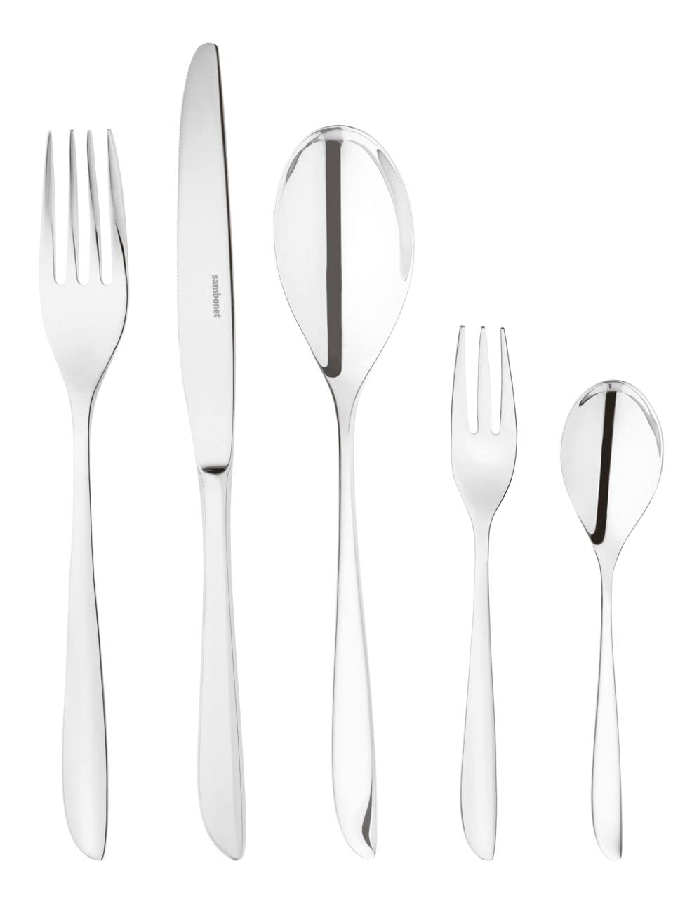 Sambonet Leaf 52163-G6 18/10 Stainless Steel Crockery Set for 6 People, 30 Pieces: 6 Forks, 6 Spoons