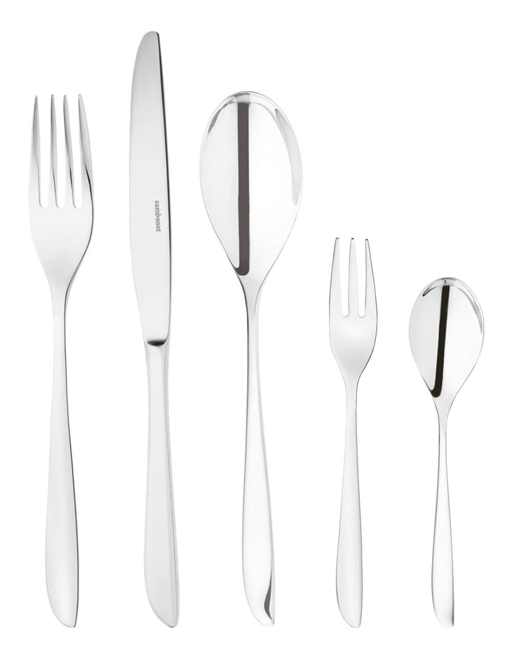 Sambonet Leaf 52163-G6 18/10 Stainless Steel Crockery Set for 6 People, 30 Pieces: 6 Forks, 6 Spoons