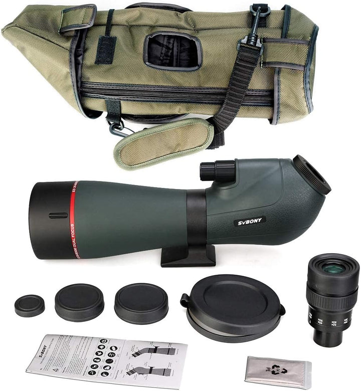 Svbony SV406P ED Spektive, 20–60x80mm, 1,25 Zoll Zoom-Spektive mit Dual Focus FMC BAK4, Spektiv für