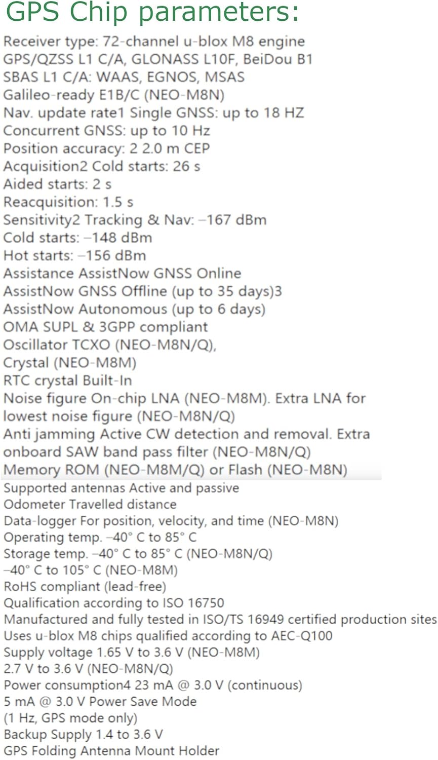 NEO-M8N GPS-Modul + klappbare Antennenhalterung