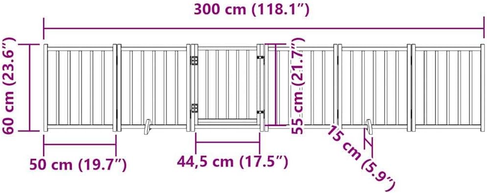 vidaXL Hundetor 6-TLG., Hundegitter Faltbar mit Tür Stützbeine, Schutzgitter für Wohnzimmer Küche Tr