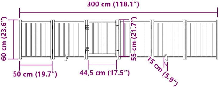 vidaXL Hundetor 6-TLG., Hundegitter Faltbar mit Tür Stützbeine, Schutzgitter für Wohnzimmer Küche Tr