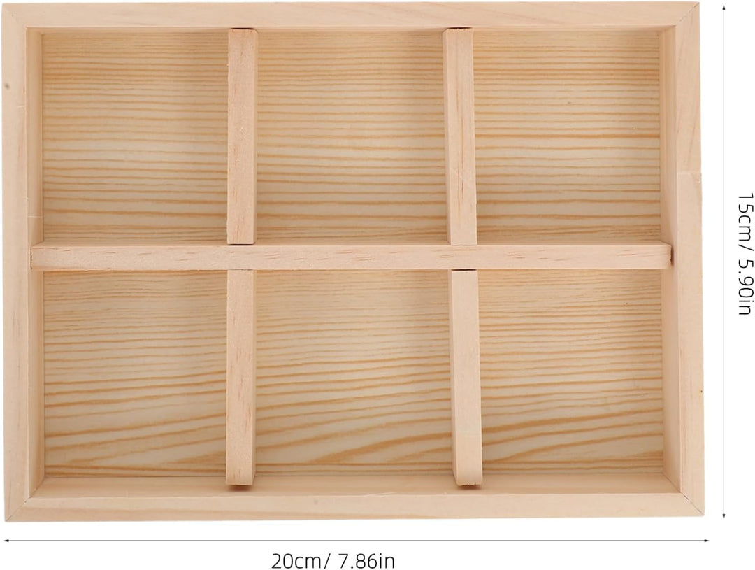 VICASKY 2 Stück Holz Serviertablett mit Unterteilungen Vielseitig Einsetzbar Leicht zu Reinigen für