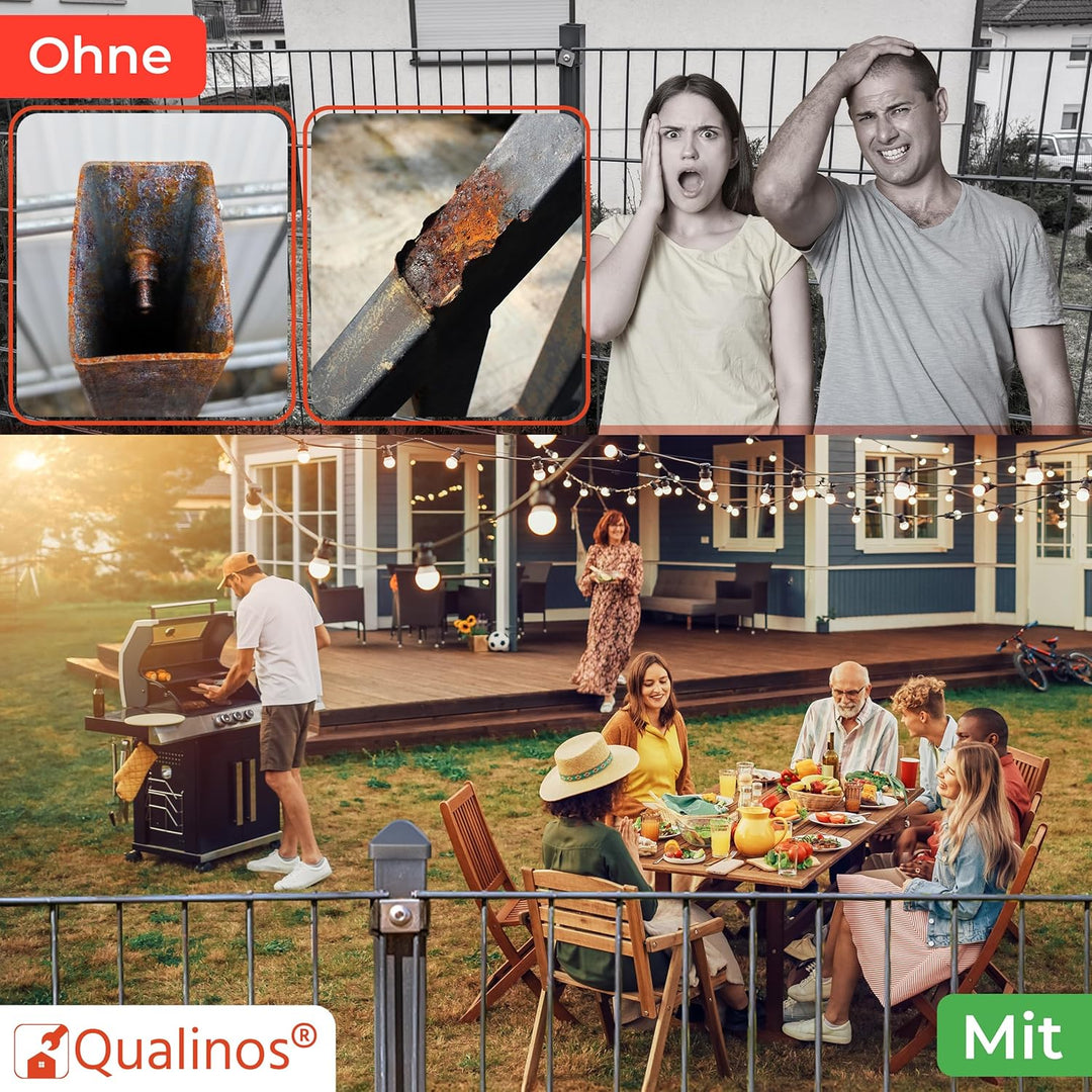10x Zaunkappen Kunststoff 40x60mm mit Runddach | Pfostenkappen für Doppelstabmattenzaun | Abdeckkapp