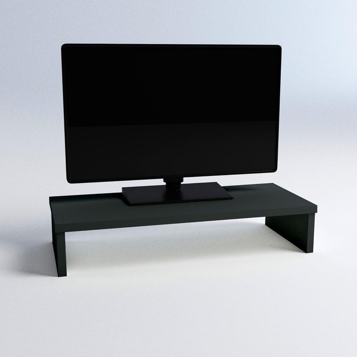 Henor Monitorständer TV-Bildschirmerhöhung in FSC® Holz 62 x 26.5 x 12 cm. Unterstützt 50 kg Graphit