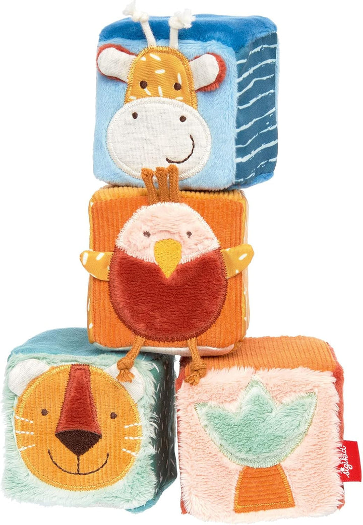 sigikid 43226 Babyspielzeug Stoffwürfel, Mehrfarbig/Würfel-Set, Mehrfarbig/Würfel-set