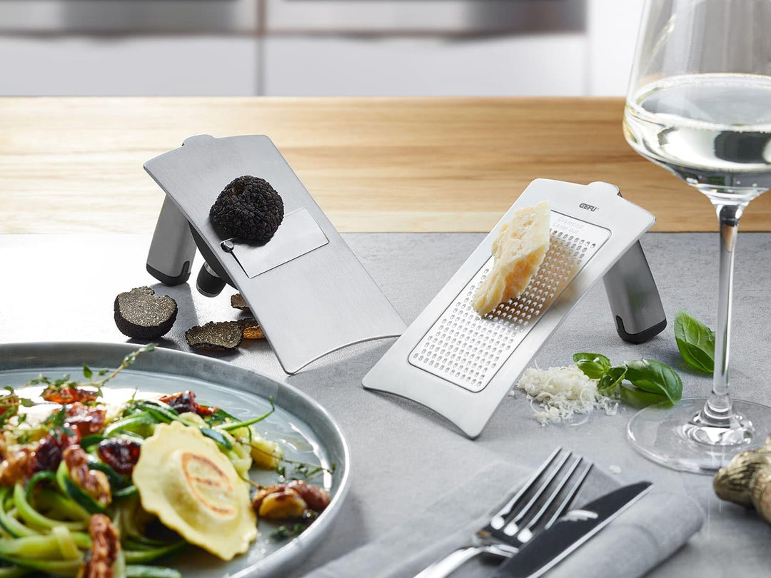 GEFU Gourmet-Hobel TARTUFOLO, verstellbarer Trüffel- und Käsehobel mit Spezial-Edelstahlklinge